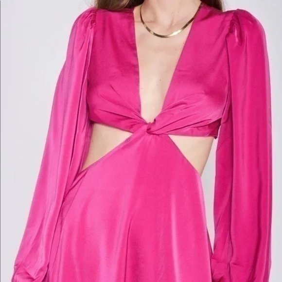 Emory Park Satin Mini Dress in Fuschia - Picture 2 of 4